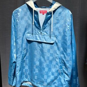 Supreme Blue Checkered Hoodie